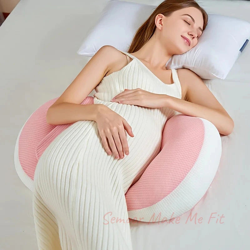 U Shaped Maternity Pillow - Full Body Support for Pregnant Women, Comfortable Belly Back Hip Pain Relief for Side Sleepers