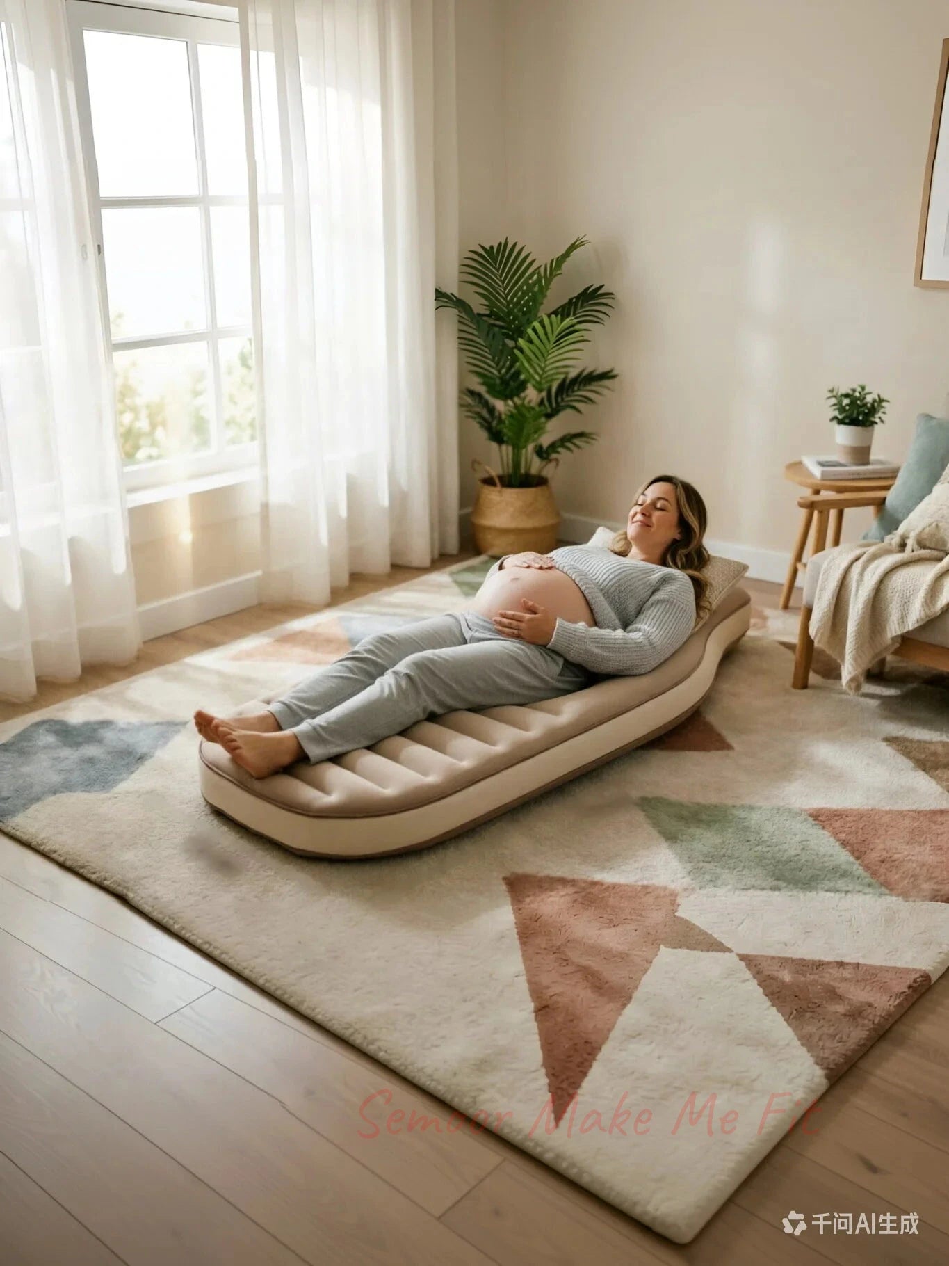 Inflatable Pregnancy Pillow Mat, Ergonomic PVC Maternity Lounger for Back Pain Relief, Portable Sleeping Pad for Pregnant Women