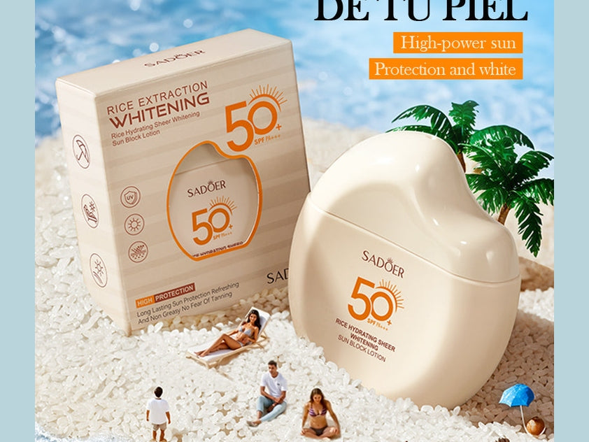 Rice Moisturizing Sunscreen SPF50 PA++ Whitening Lotion 60g