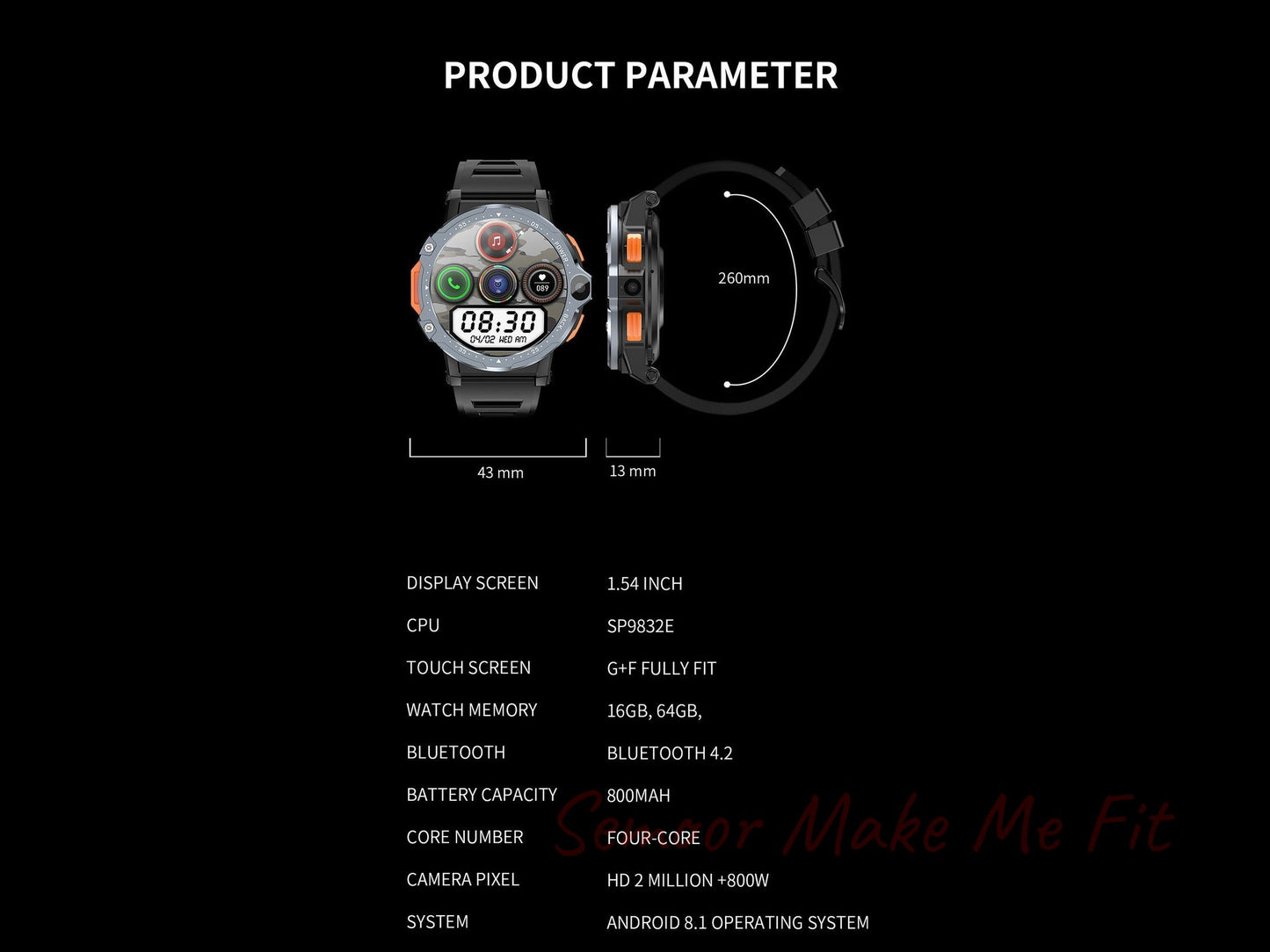 AP6 Smart Watch Dual Camera 4G Plug-in Card