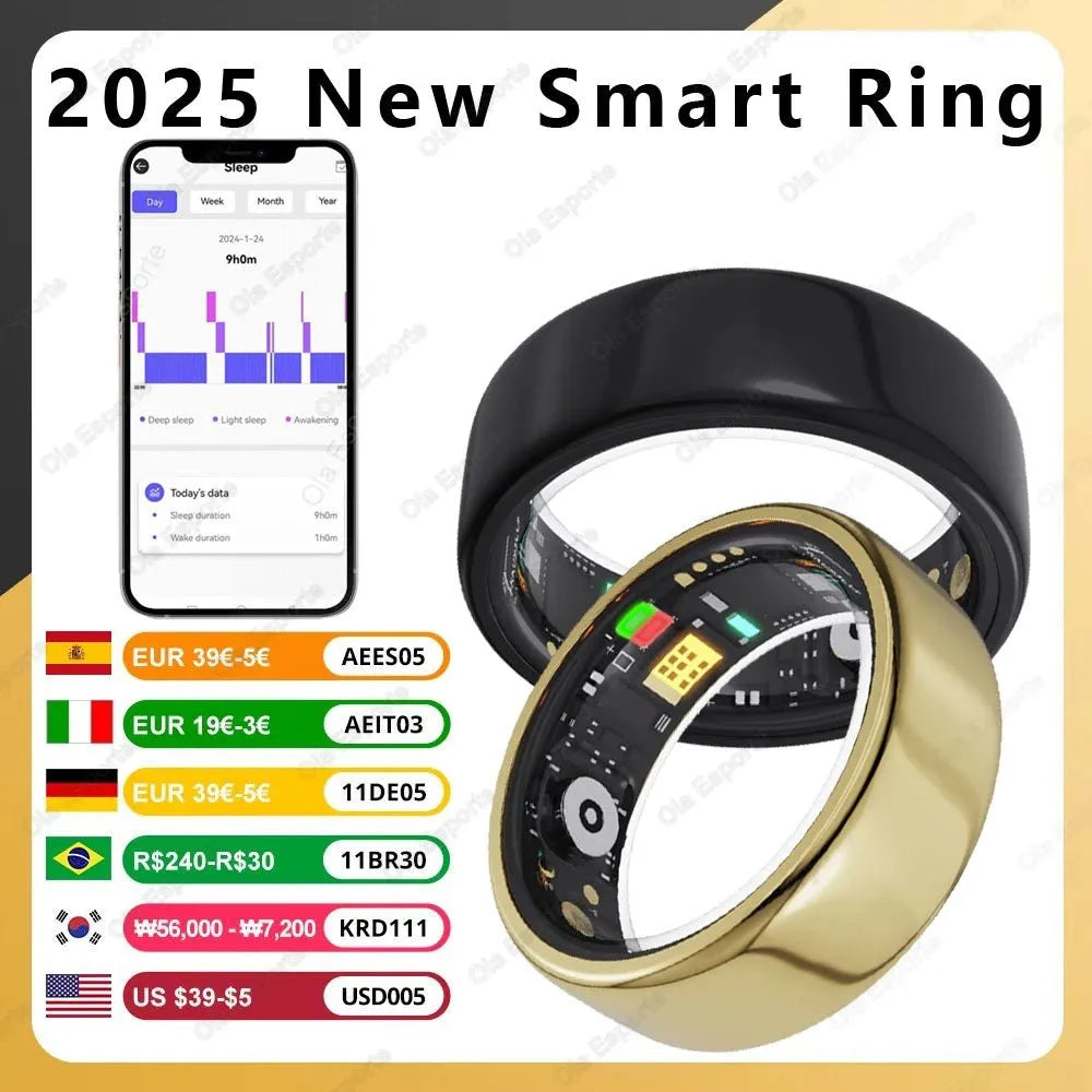 2024 New For Samsung Galaxy Ring Heart Rate Blood Oxygen Monitoring Rings Multi Sport Modes IP68 Waterproof Smart Ring Men Women - Semoor Make Me Fit
