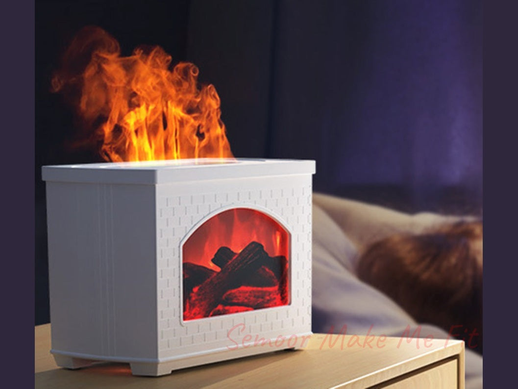 New Simulated Fireplace Air Humidifier Flame Effect Aroma Oil Diffuser