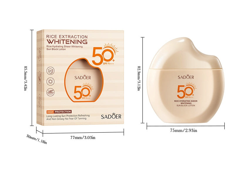 Rice Moisturizing Sunscreen SPF50 PA++ Whitening Lotion 60g
