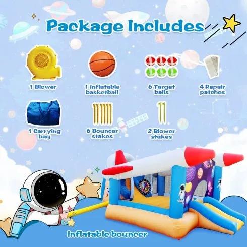 6 In 1 Outdoor Indoor Inflatable Bouncer For Kids Target Ball Basketball Slide With Blower WL - Semoor Make Me Fit