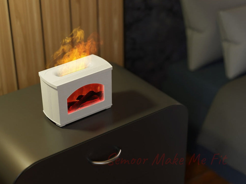 New Simulated Fireplace Air Humidifier Flame Effect Aroma Oil Diffuser
