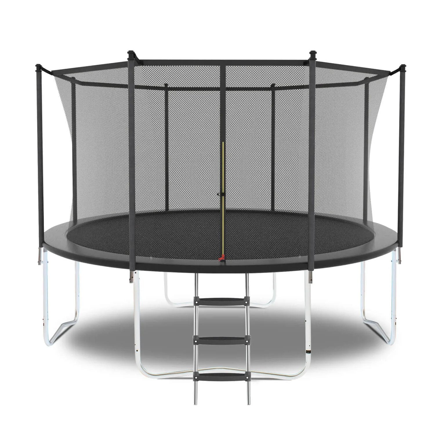 8FT Trampoline With Safety Enclosure Net, Outdoor Trampoline With Heavy Duty Jumping Mat And Spring Cover Padding For Kids And Adults - Semoor Make Me Fit