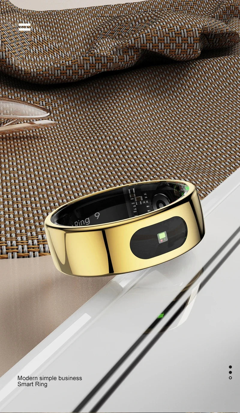 Smart Ring Health and Sleep Tracker Heart Rate Blood Oxygen Monitor Body Temperature Music/Video/Camera Control 5ATM Waterproof