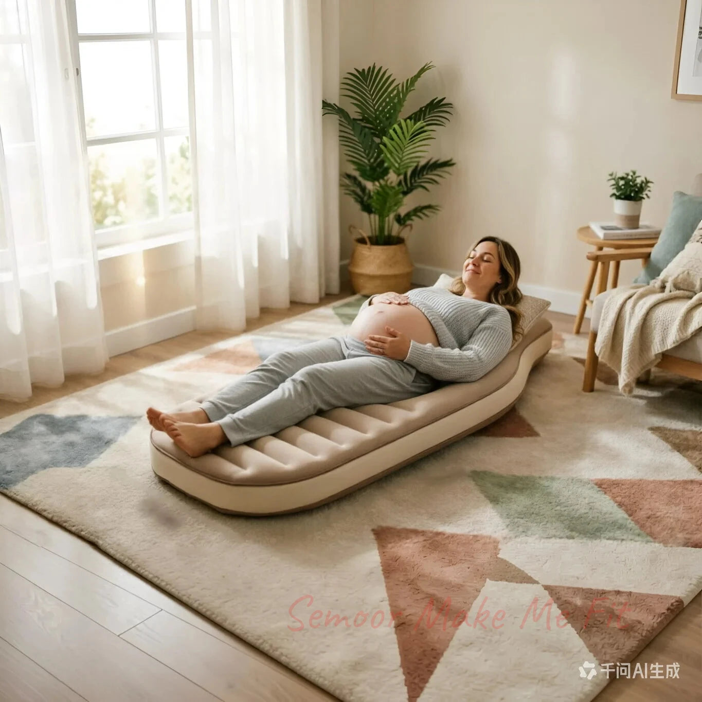 Inflatable Pregnancy Pillow Mat, Ergonomic PVC Maternity Lounger for Back Pain Relief, Portable Sleeping Pad for Pregnant Women