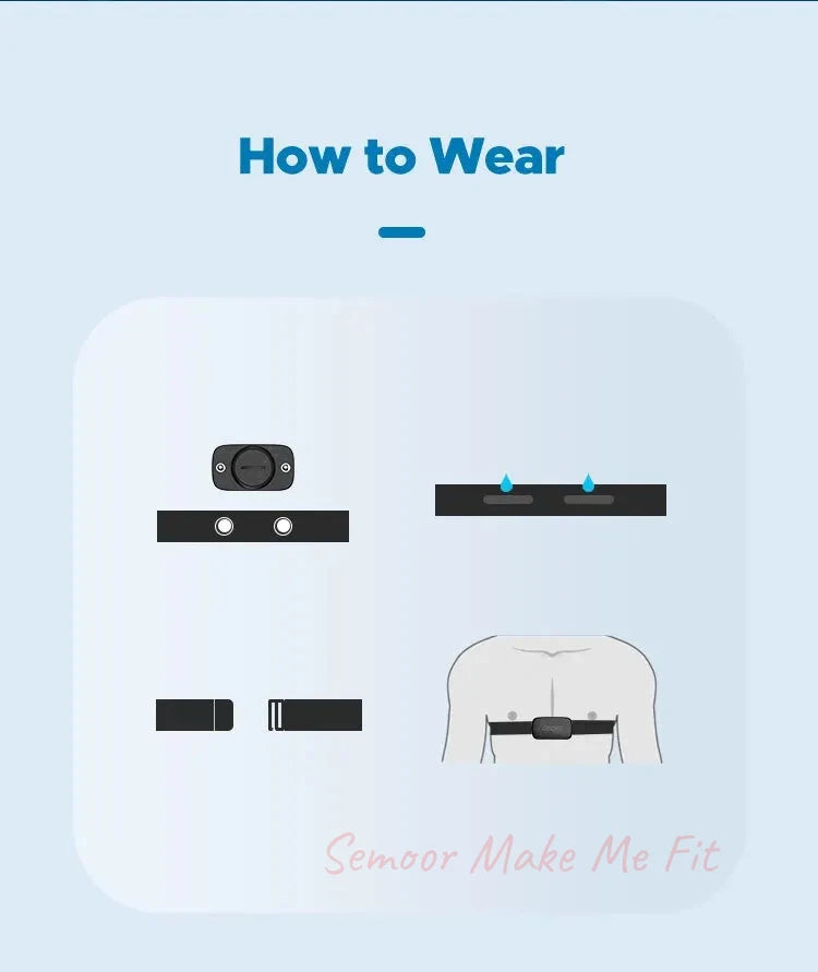 GEOID HS500 Heart Rate Monitor Fitness Equipment Ant Bluetooth Heart Rate Sensor with Chest Strap Tracking LED Light