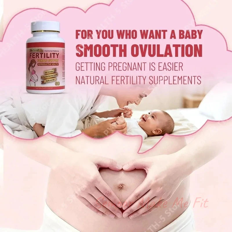 Fertility Tablets for Women, Female Prenatal Vitamin Supplements, Support Ovulation & Conception, 60 Count Daily Routine