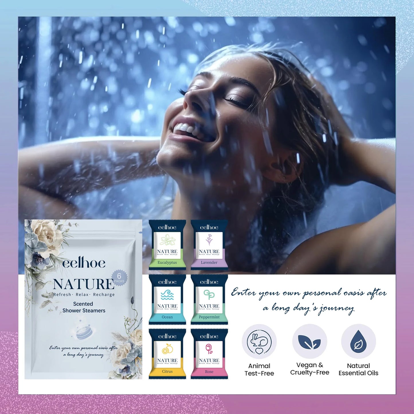 Aromatherapy Shower Steamers Natural Essential Oil Spa Experience Deep Cleansing Moisturizing Body Care Home Relaxation Gift Set