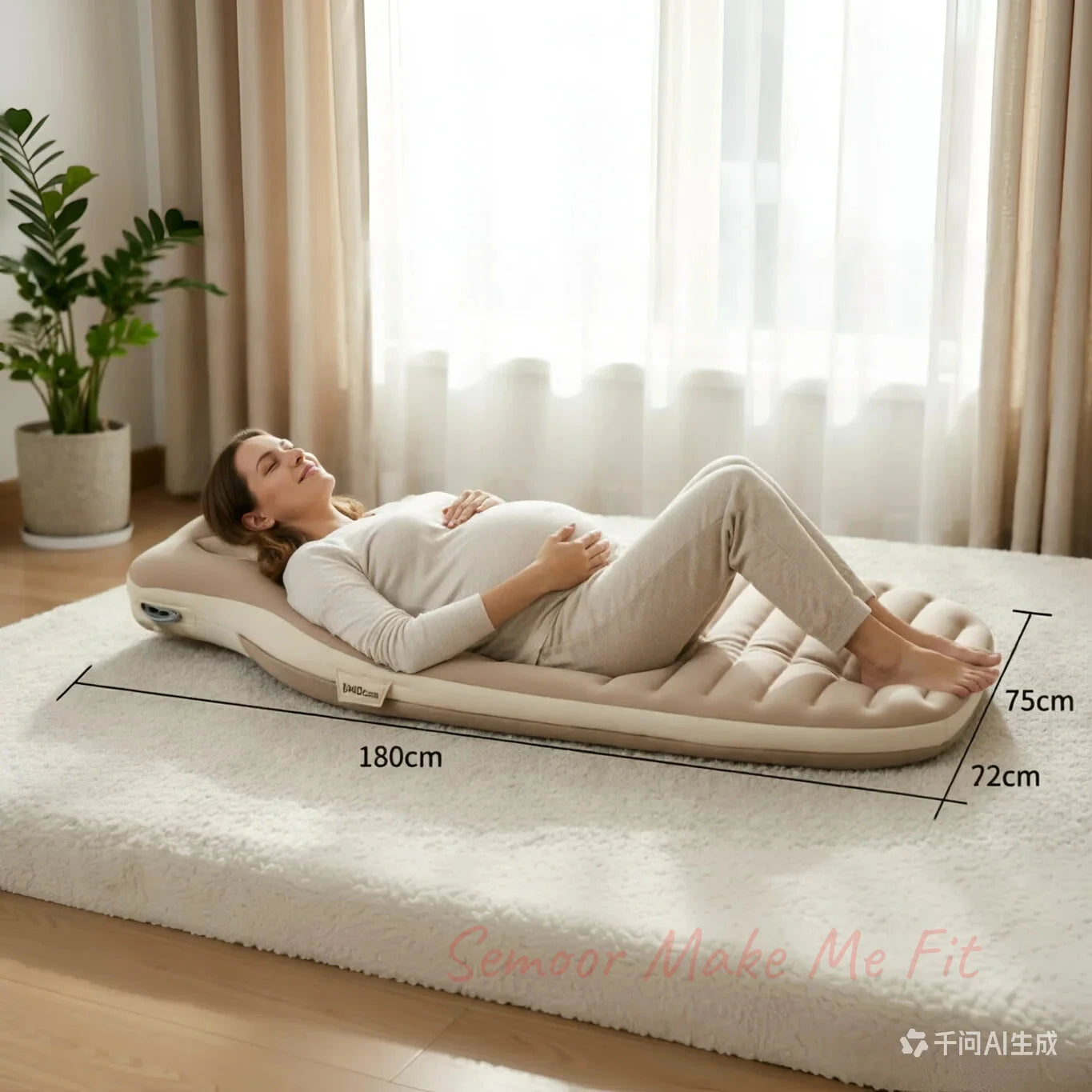 Inflatable Pregnancy Pillow Mat, Ergonomic PVC Maternity Lounger for Back Pain Relief, Portable Sleeping Pad for Pregnant Women