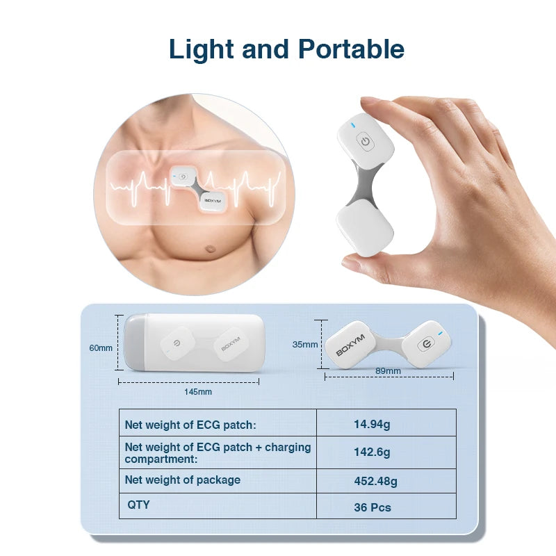 Mobile Electrocardiograph 24 Hours Heart Rate Wearable Wireless Cardiac EKG Monitor Personal ECG Recorder  new brand