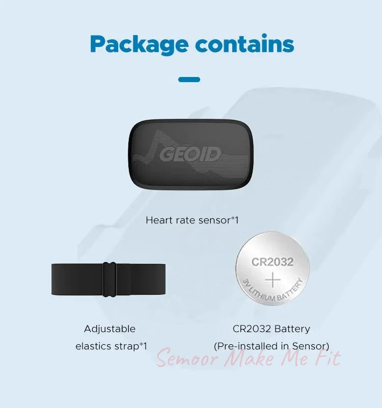 GEOID HS500 Heart Rate Monitor Fitness Equipment Ant Bluetooth Heart Rate Sensor with Chest Strap Tracking LED Light