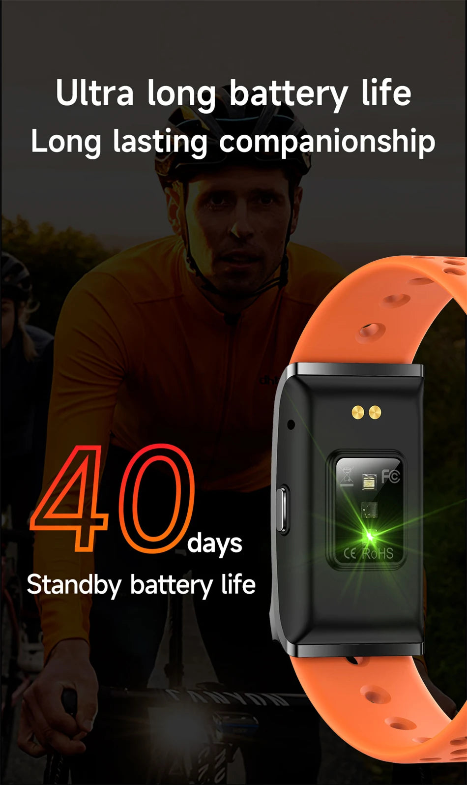 Smart Health Wristband, Wearable Activity Fitness Tracker Multi-Sport Mode All-Day Automatic Continuous Monitoring Health Data
