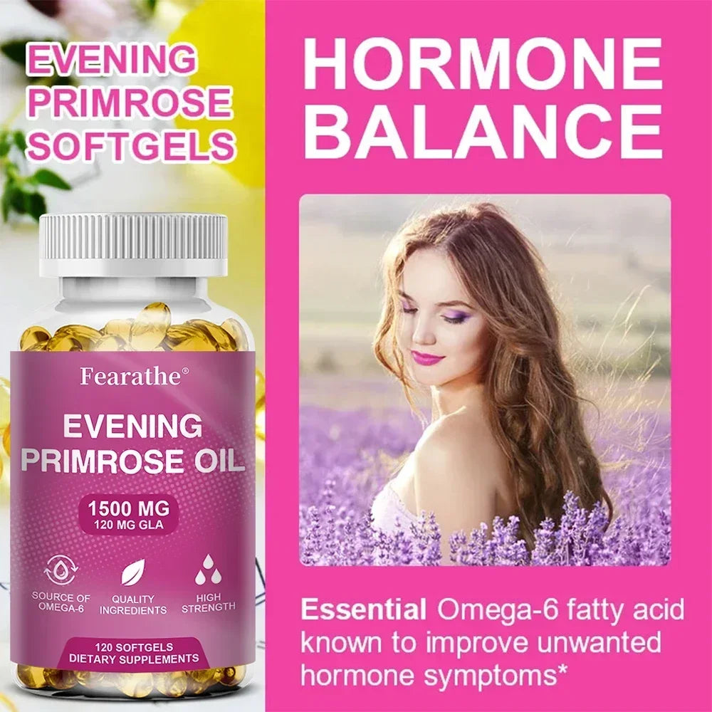 Evening Primrose Oil Supplement Capsules 1500 Mg * 120 Capsules - Supports Hormonal Balance