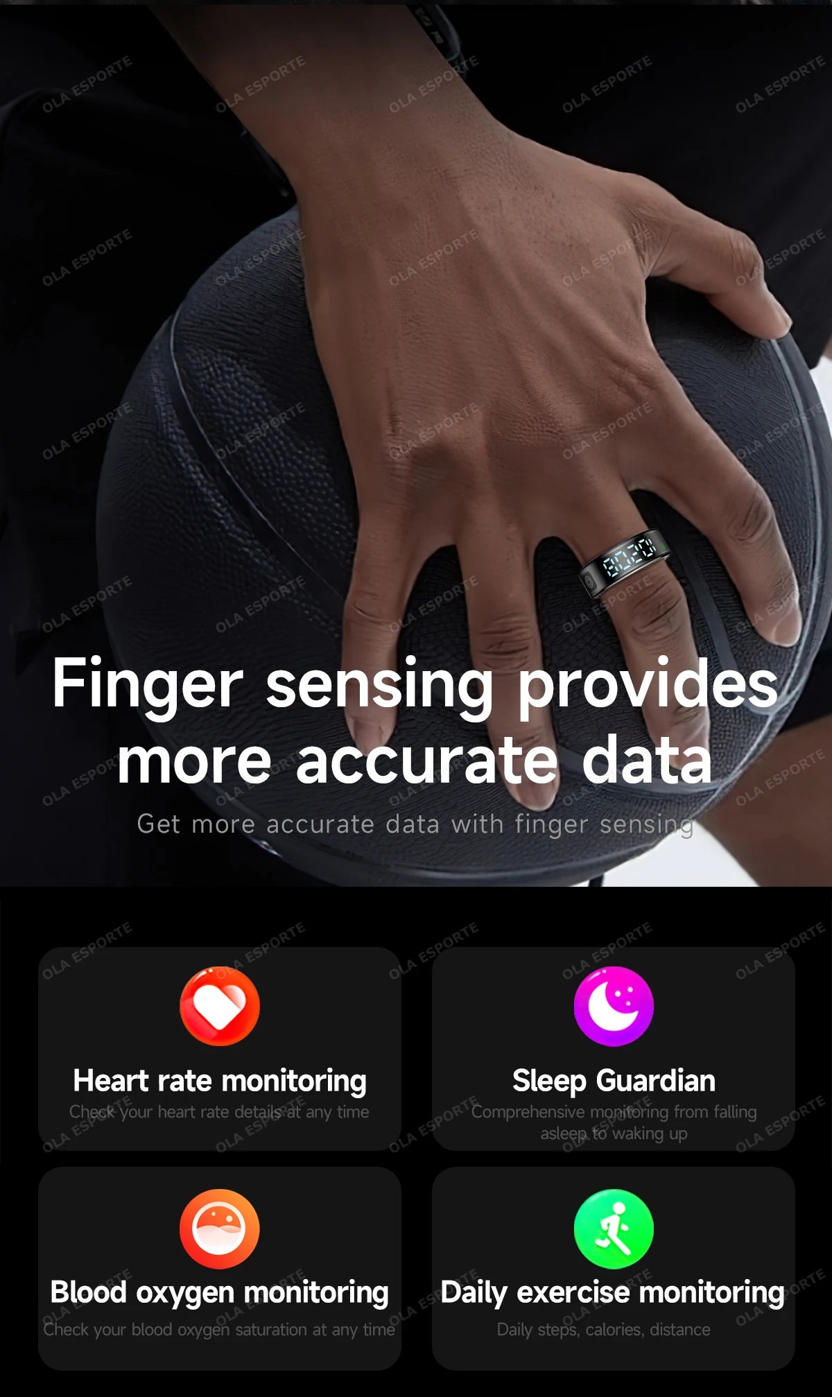 Smart Ring with Display Screen and Touch, Health Manager, Gesture Swipe Video, 5 ATM Waterproof For Men Women Smartring 2025 New