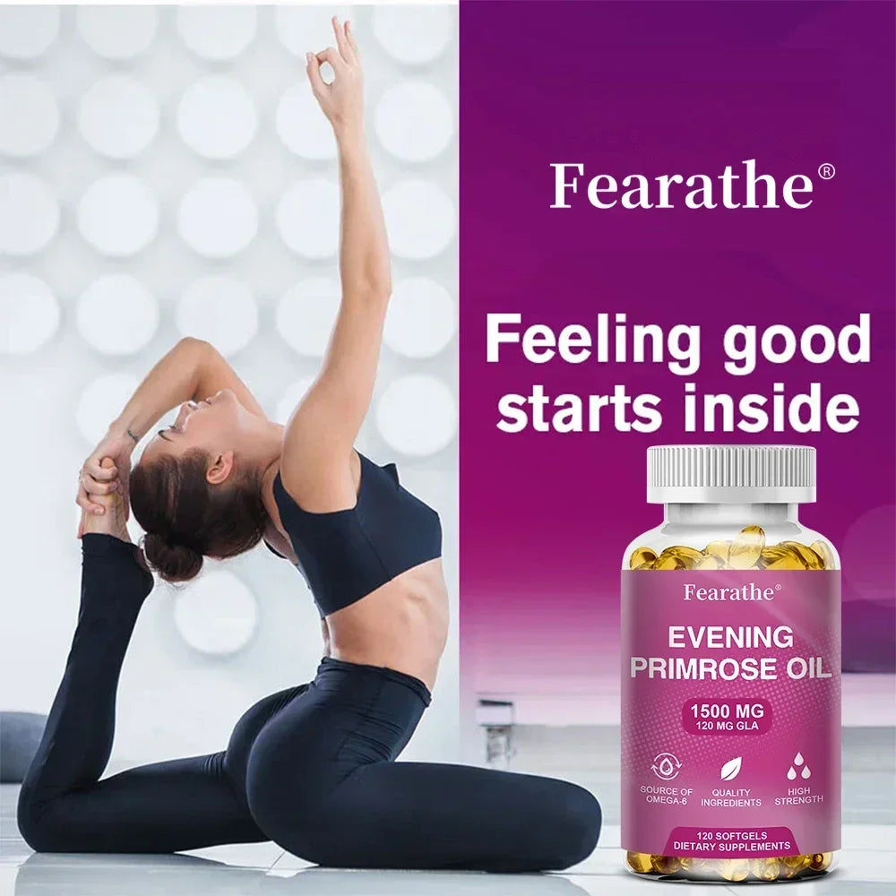 Evening Primrose Oil Supplement Capsules 1500 Mg * 120 Capsules - Supports Hormonal Balance