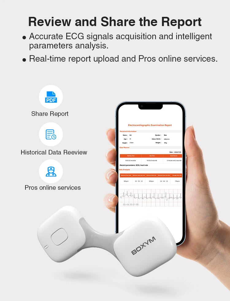 Mobile Electrocardiograph 24 Hours Heart Rate Wearable Wireless Cardiac EKG Monitor Personal ECG Recorder  new brand