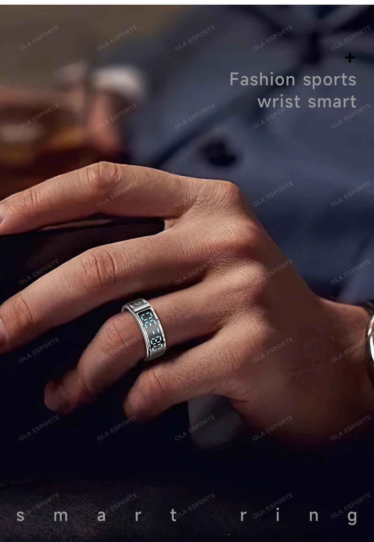 Smart Ring with Display Screen and Touch, Health Manager, Gesture Swipe Video, 5 ATM Waterproof For Men Women Smartring 2025 New