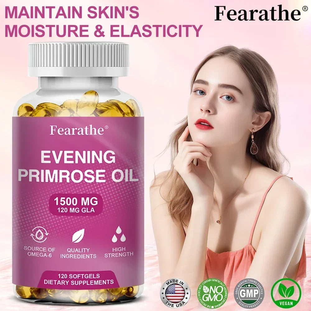 Evening Primrose Oil Supplement Capsules 1500 Mg * 120 Capsules - Supports Hormonal Balance