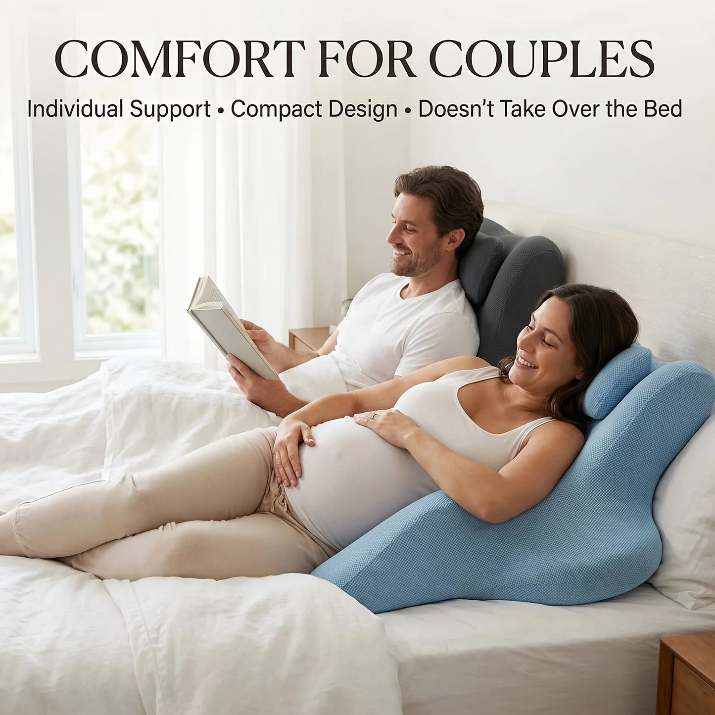 Multifunctional Pregnancy Body Pillow Suitable for Full-Body Support with Memory Foam & Compressible Portable Maternity Bed