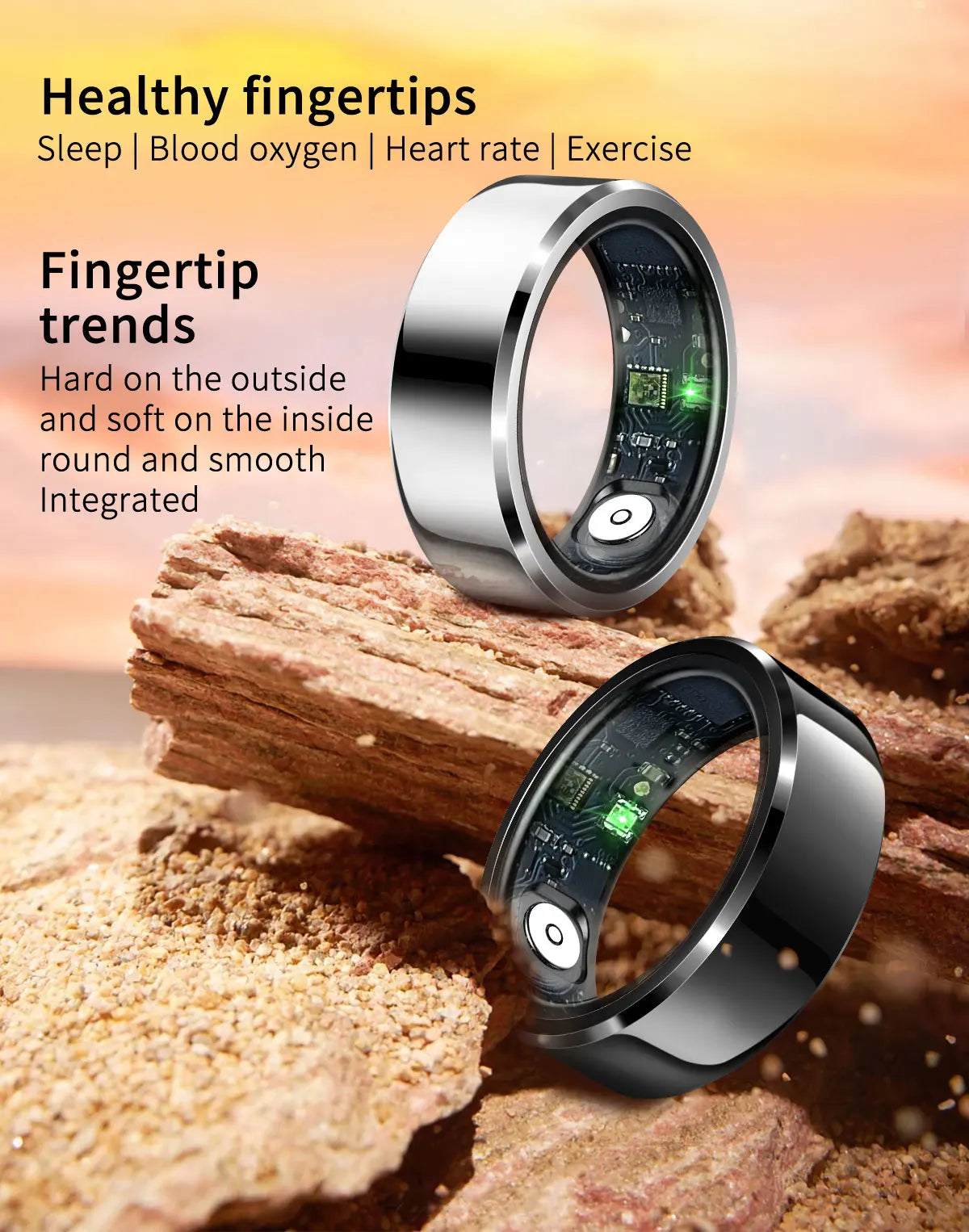 Smart Ring FOR Huawei Xiaomi Heart Sports Ring  Black Technology Sleep Monitoring Xiaomi Bluetooth Suitable for ios/Android