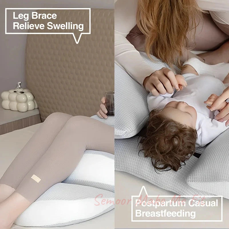 U Shaped Maternity Pillow - Full Body Support for Pregnant Women, Comfortable Belly Back Hip Pain Relief for Side Sleepers