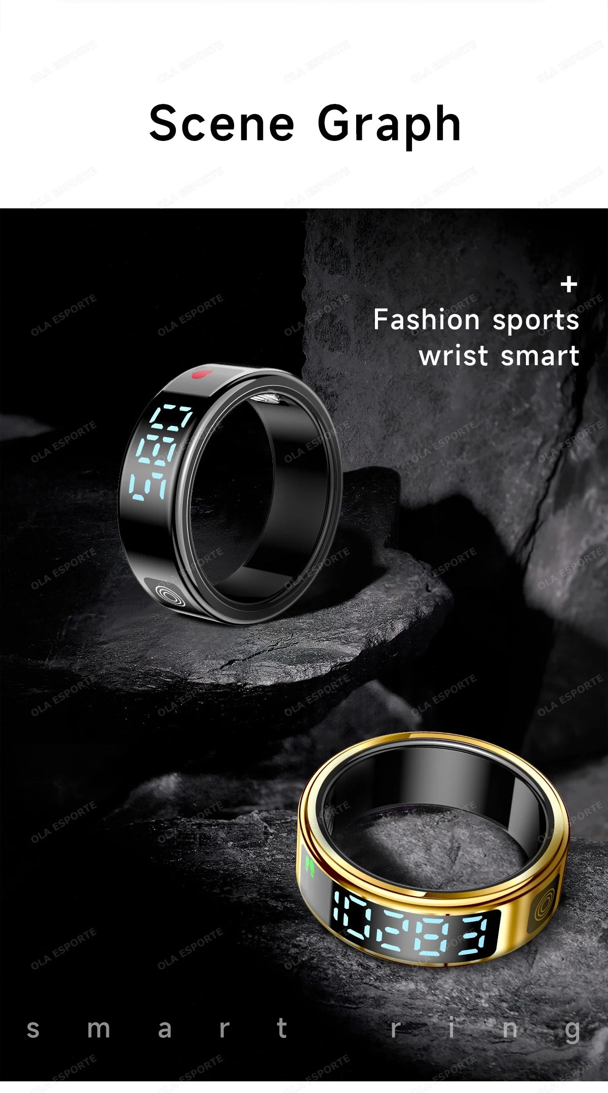 Smart Ring with Display Screen and Touch, Health Manager, Gesture Swipe Video, 5 ATM Waterproof For Men Women Smartring 2025 New