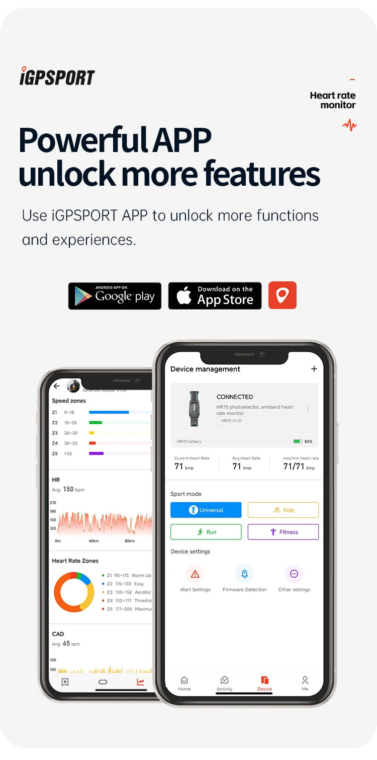 IGPSPORT HR70 HR50 Heart Rate Speed Sensor Wireless Health Fitness Smart Bicycle Heart Rate Monitor Hand Strap Bluetooth ANT+
