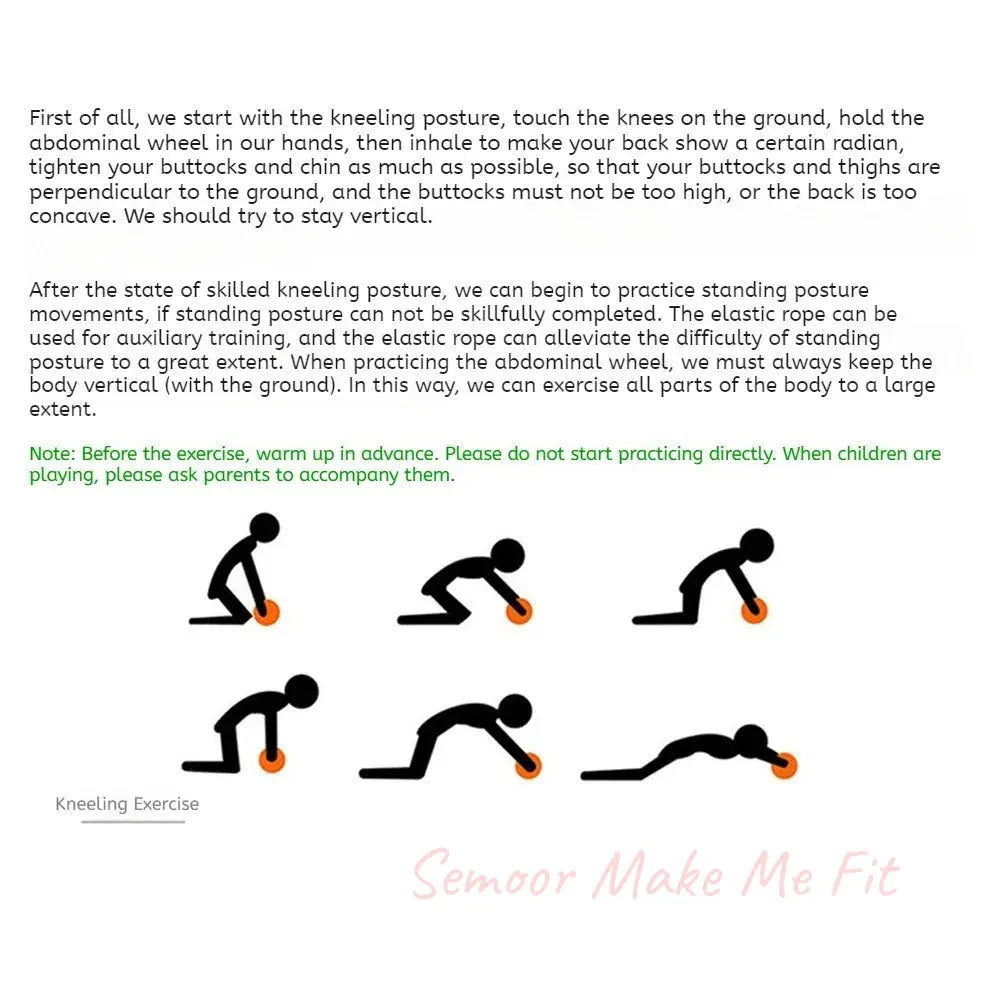 Ab Roller for Abs Workout Ab Roller Wheel Exercise Strength Training Home Gym Fitness Equipment Exercises Abdominal Strength - Semoor Make Me Fit