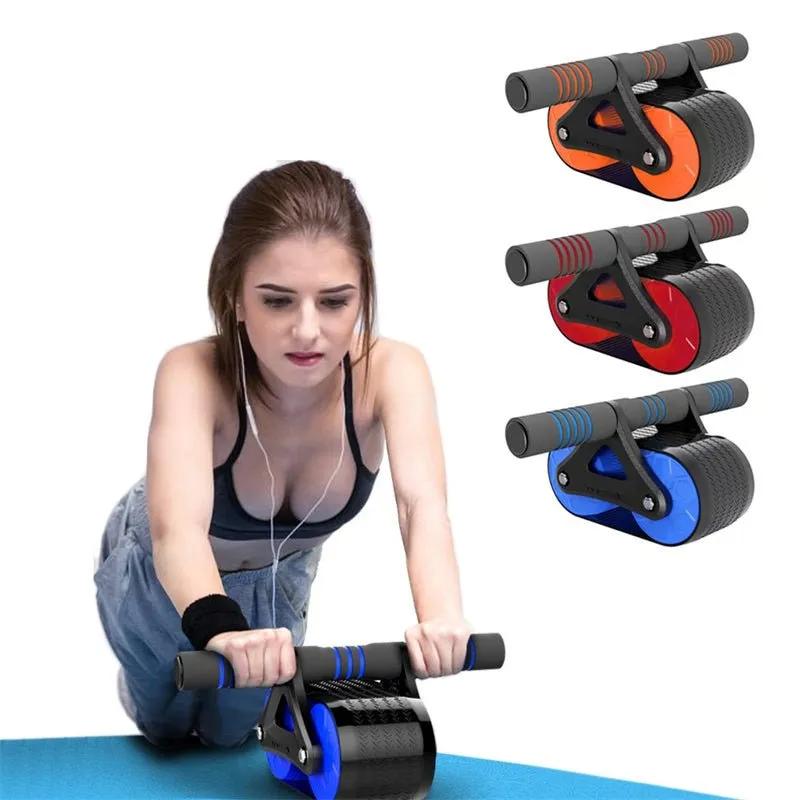 Double Wheel Abdominal Exerciser Women Men Automatic Rebound Ab Wheel Roller Waist Trainer Gym Sports Home Exercise Devices - Semoor Make Me Fit