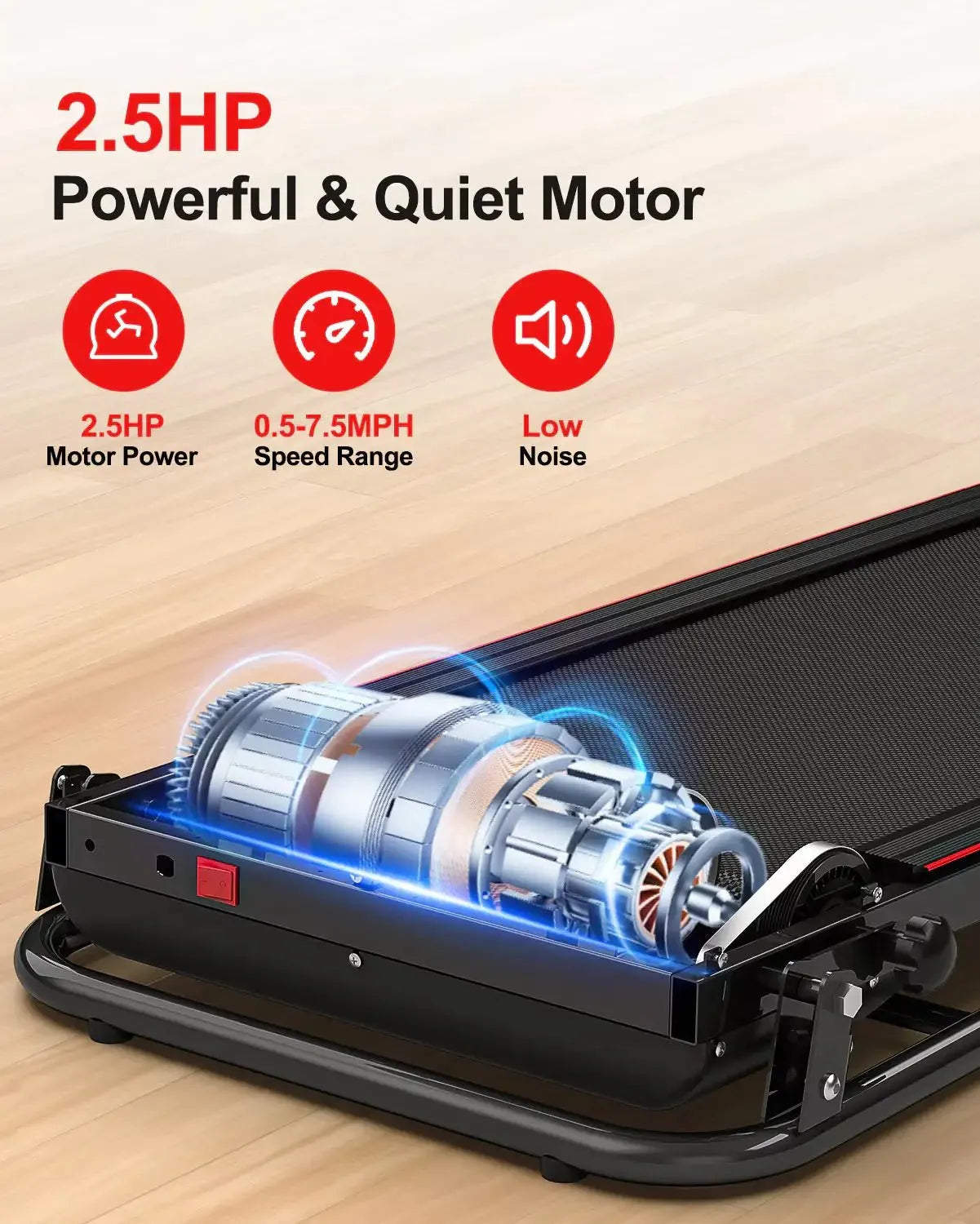 Foldable Treadmill Fitness Walking Machine - Semoor Make Me Fit