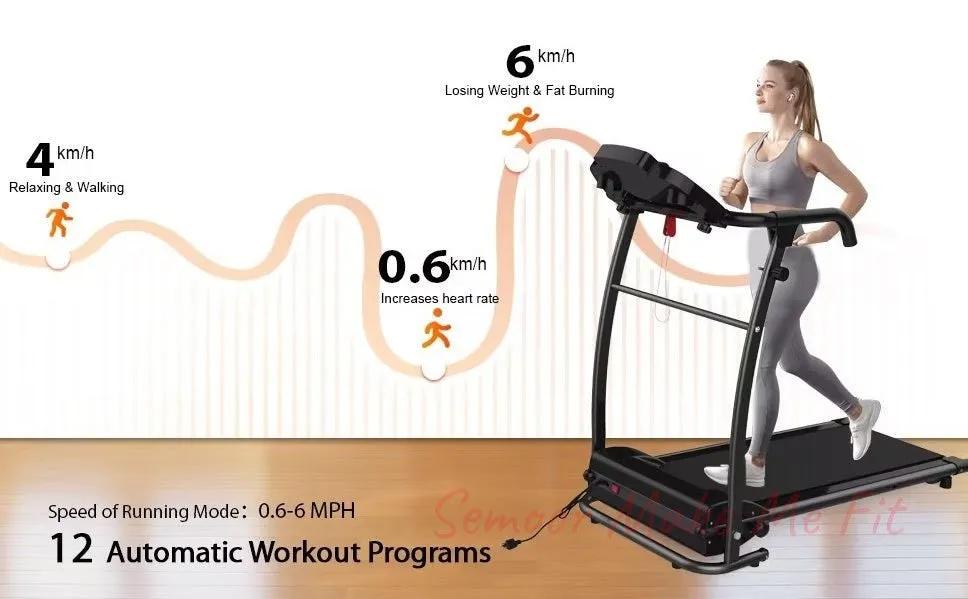 Folding Treadmill Electric Running Machine - Semoor Make Me Fit