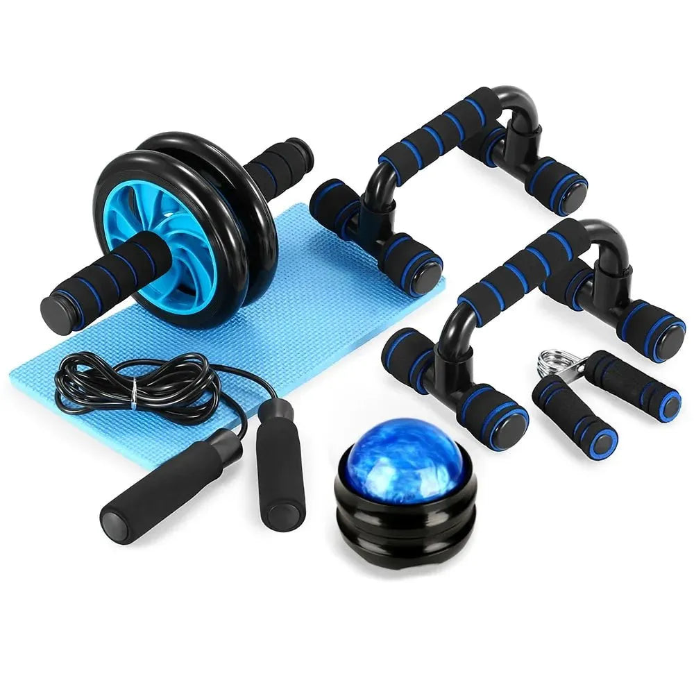 Home Fitness Set: Abdominal Wheel Roller, Push - Up Bar, and Jump Rope - Semoor Make Me Fit