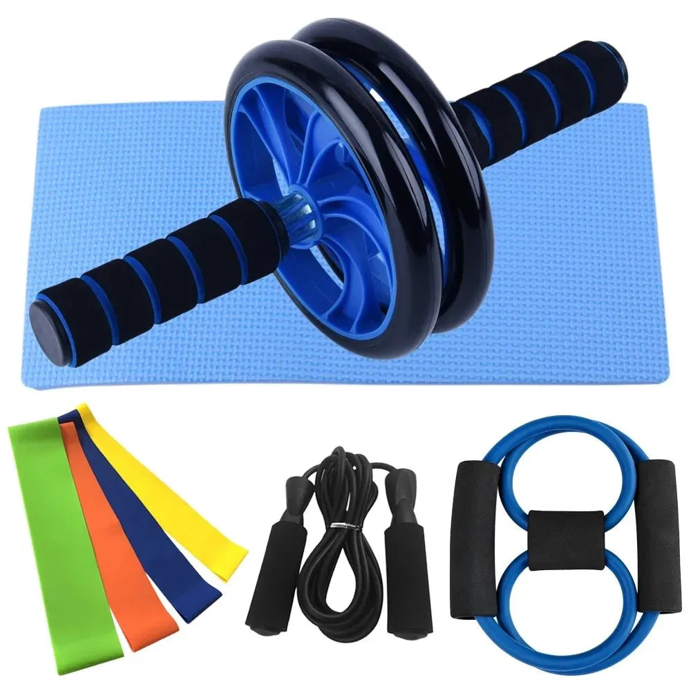 Home Fitness Set: Abdominal Wheel Roller, Push - Up Bar, and Jump Rope - Semoor Make Me Fit