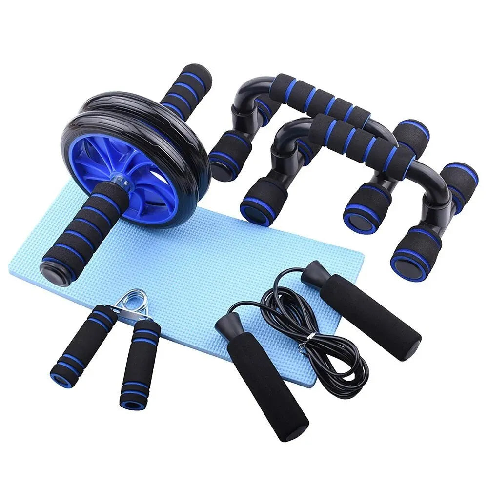 Home Fitness Set: Abdominal Wheel Roller, Push - Up Bar, and Jump Rope - Semoor Make Me Fit
