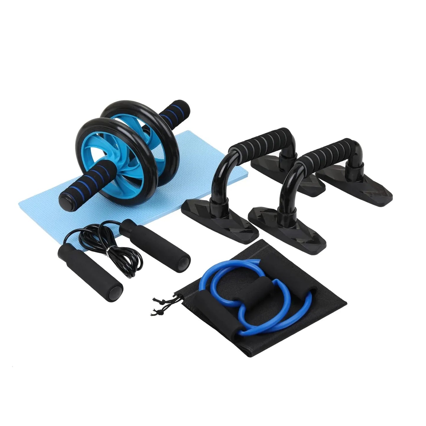 Home Fitness Set: Abdominal Wheel Roller, Push - Up Bar, and Jump Rope - Semoor Make Me Fit