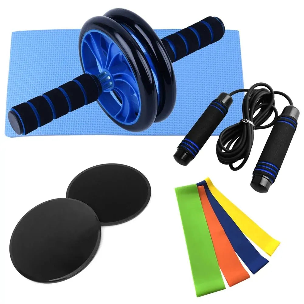 Home Fitness Set: Abdominal Wheel Roller, Push - Up Bar, and Jump Rope - Semoor Make Me Fit