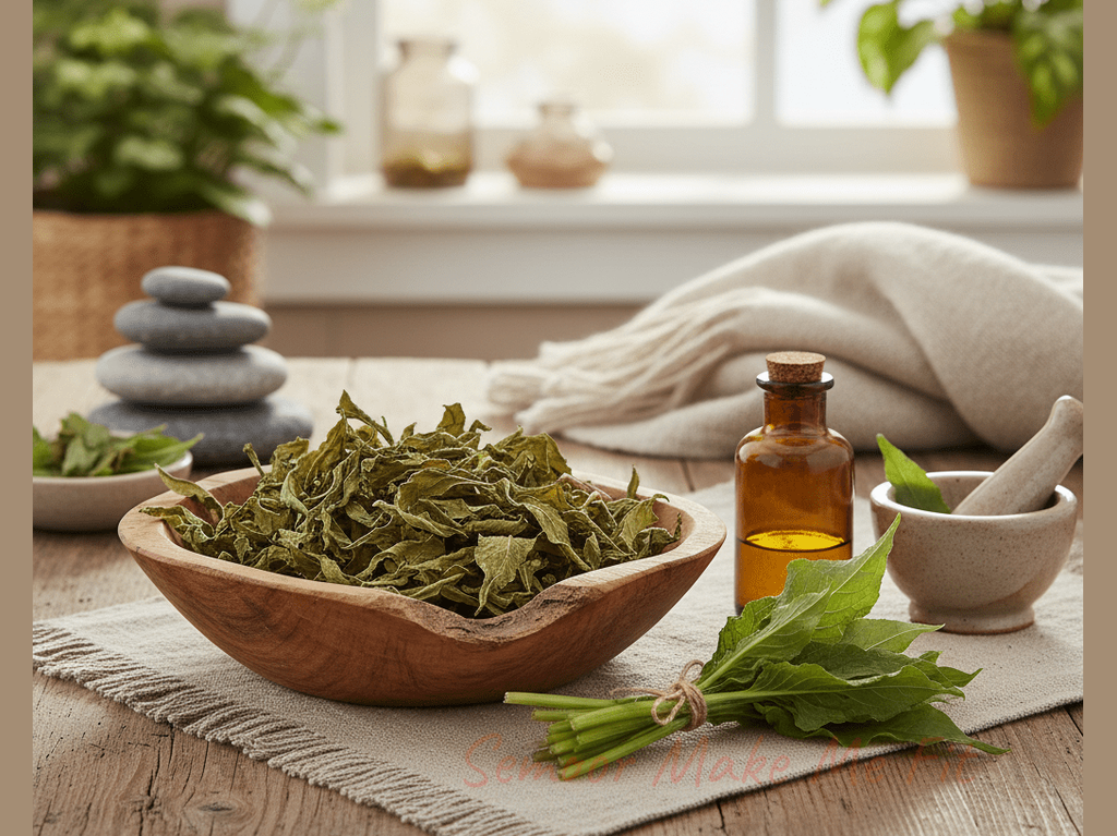 Dried Comfrey in Bowl