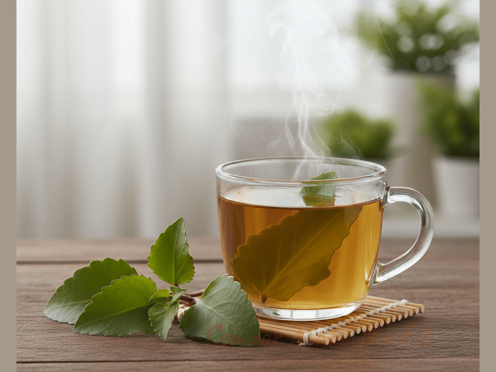 Leaf-of-life herbal tea in glass cup - Jamaican wellness tea