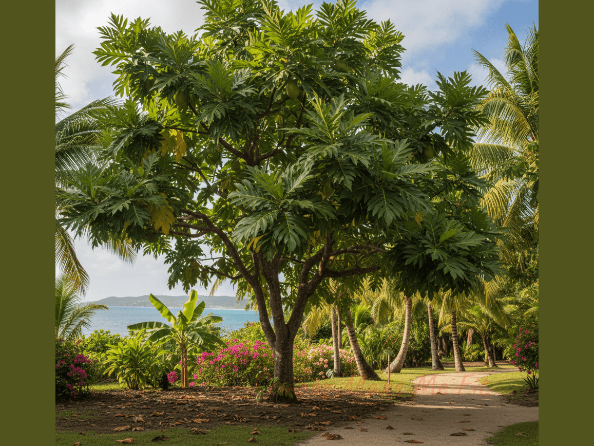 Breadfruit Tree with Leaves