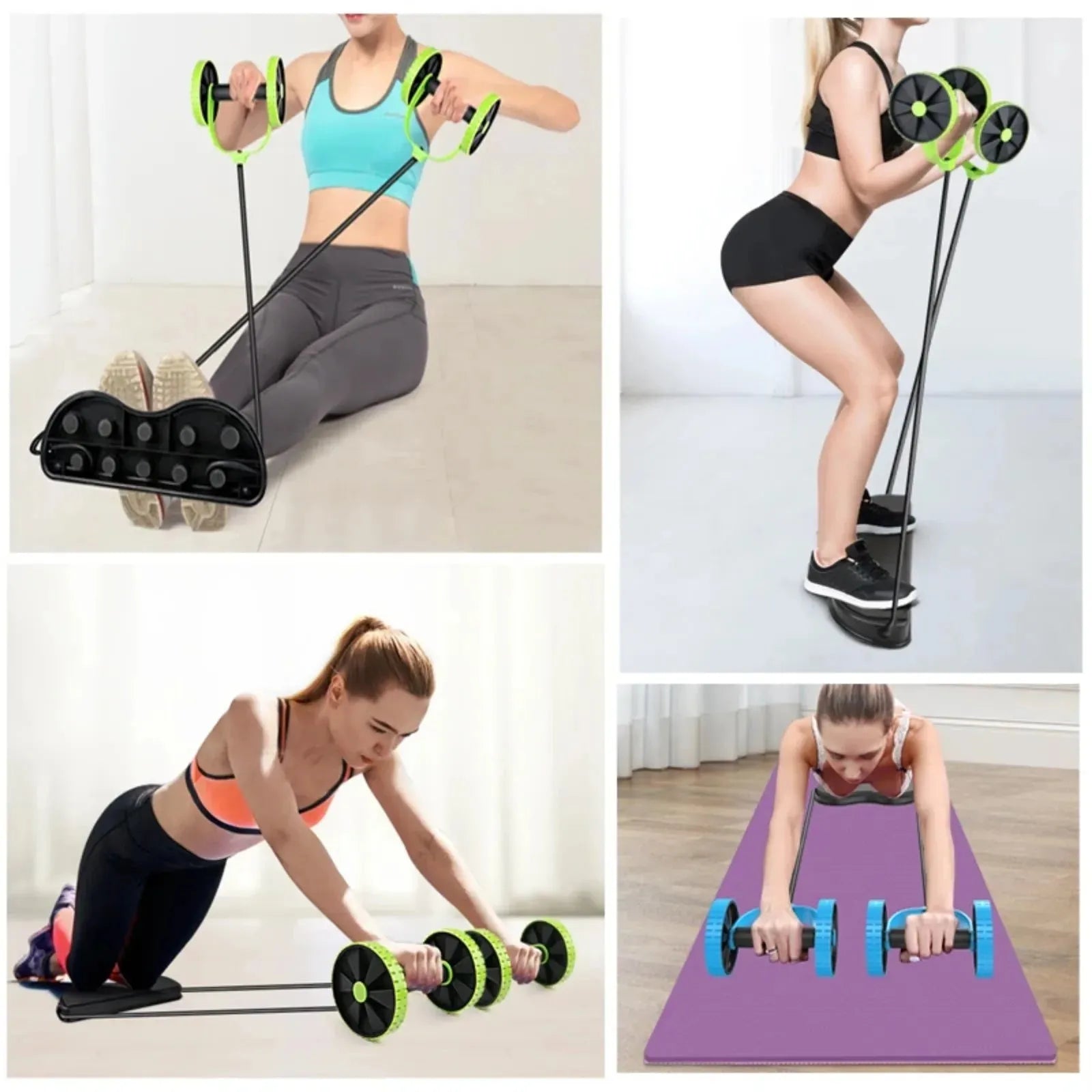 Multi - Functional Ab Wheel Trainer with Resistance Rope - Semoor Make Me Fit