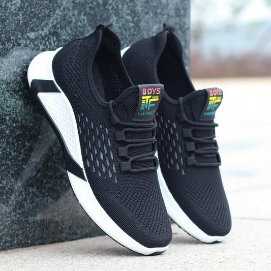 New Sports Shoes Men's Breathable Casual Mesh Shoes Comfort Increase Lace - up Non - slip Low - top Running Shoes - Semoor Make Me Fit