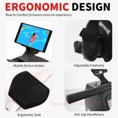 Rowing Machine 264 LBS Weight Capacity Foldable Rower For Home Use With Comfortable Seat Cushion - Semoor Make Me Fit