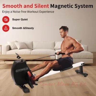 Rowing Machine 264 LBS Weight Capacity Foldable Rower For Home Use With Comfortable Seat Cushion - Semoor Make Me Fit