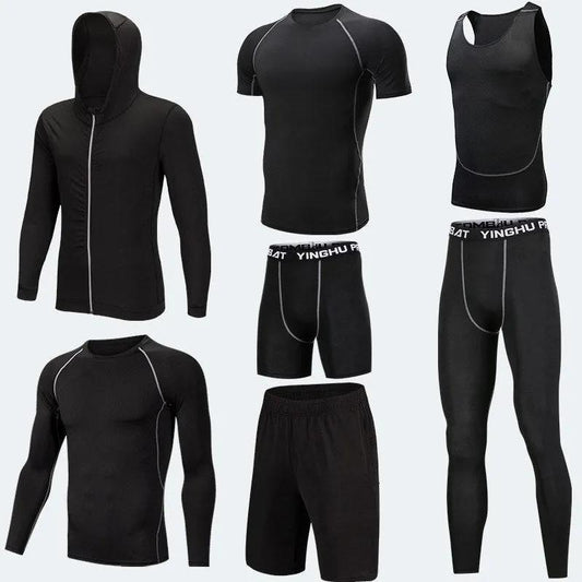Running Workout Clothes Men 7pcs Compression Basketball Games Jogging Tights Set - Semoor Make Me Fit
