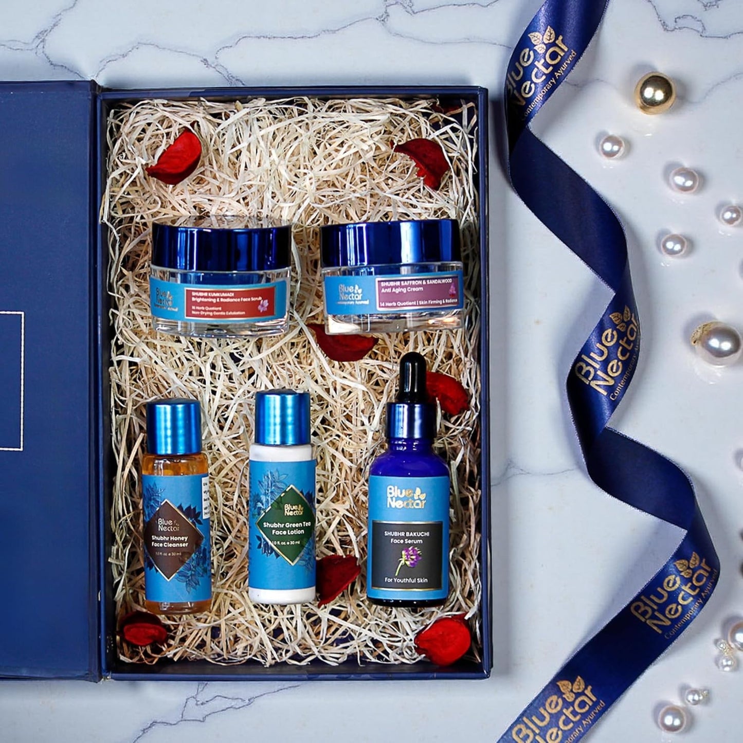 Blue Nectar Luxury Skincare Gift Box – Herbal Beauty Collection Pack