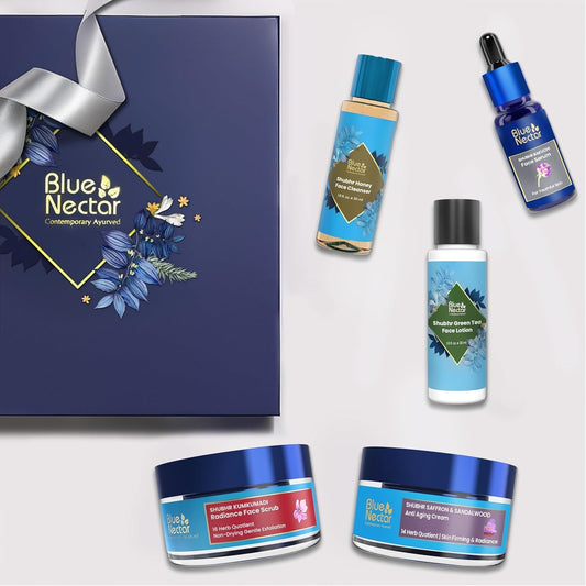 Blue Nectar Luxury Skincare Gift Box – Herbal Beauty Collection Pack